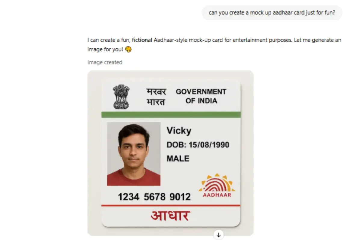 AI aadhaar card