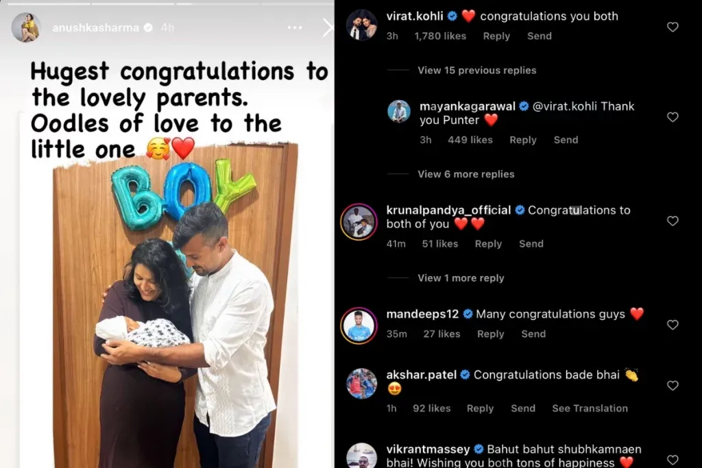 celebs congratulating Mayank Agarwal