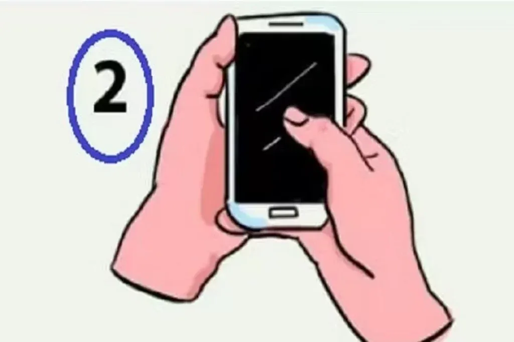 2. Holding with both hands and using thumb