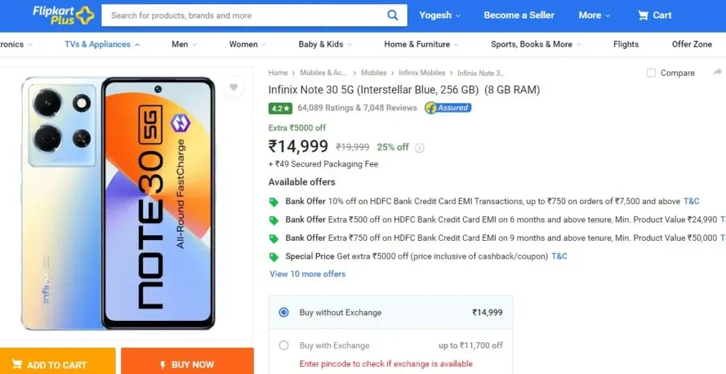 Infinix Note 30 5G Discount<br />
