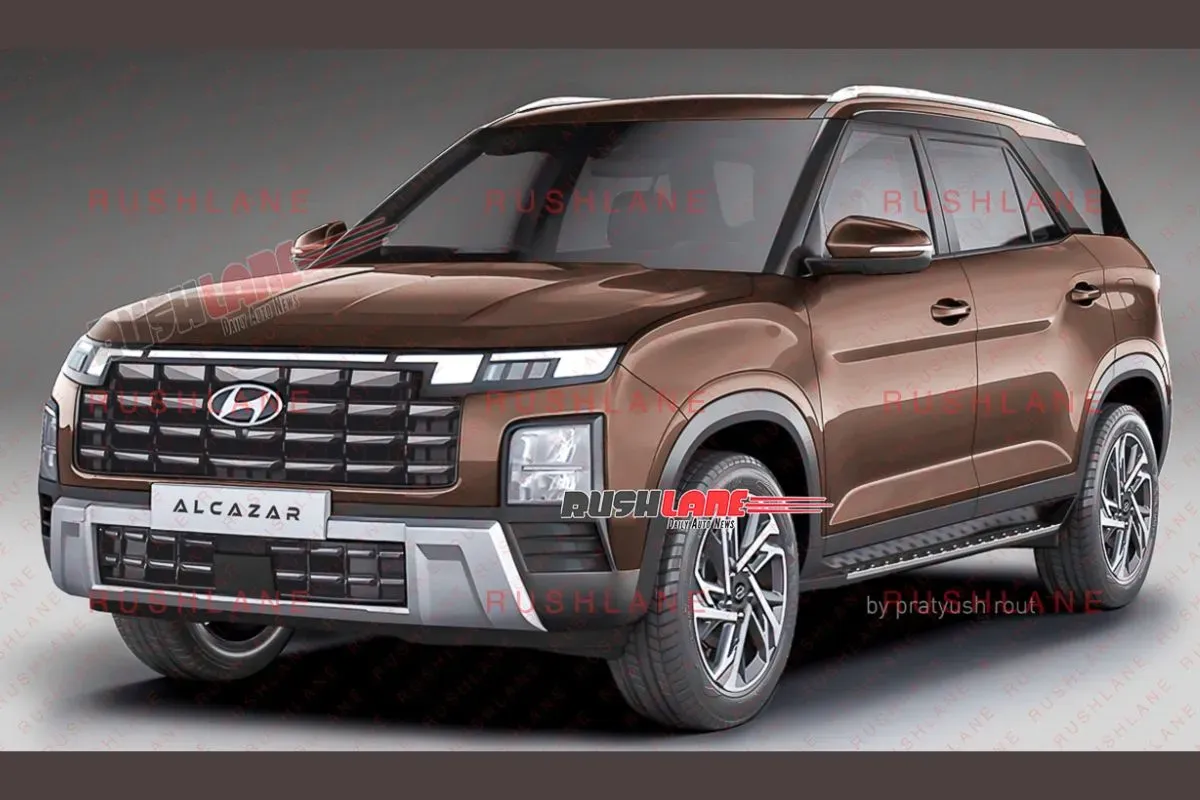 2024 Hyundai Alcazar Facelift Render<br />
Courtesy: Rushlane