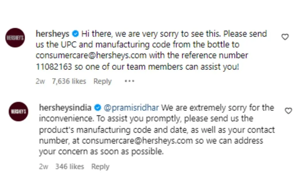 Hersheys-India-Response