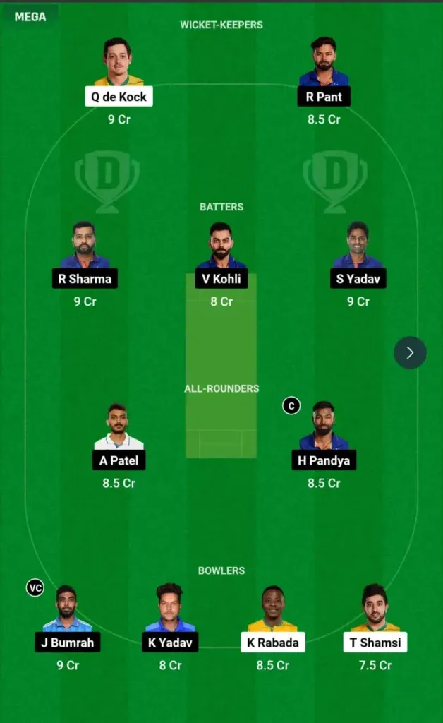 IND Vs SA T20 World Cup 2024 Dream 11
