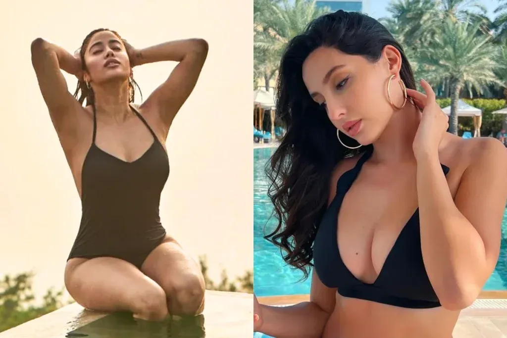 Nora Fatehi vs Janhvi Kapoor Bikini Look 