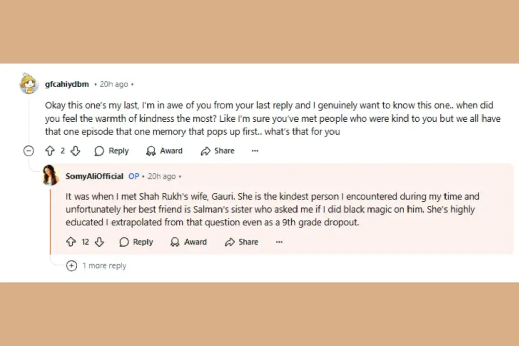 Somy Ali on Shah Rukh Khan’s Wife Gauri Khan