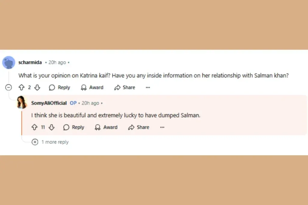 Somy ali on Katrina Kaif