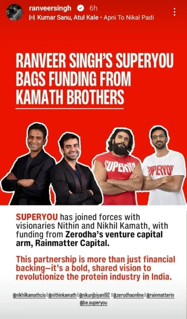Ranveer Singh Partners with Rainmatter Capital