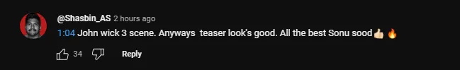 Fateh Teaser comments section