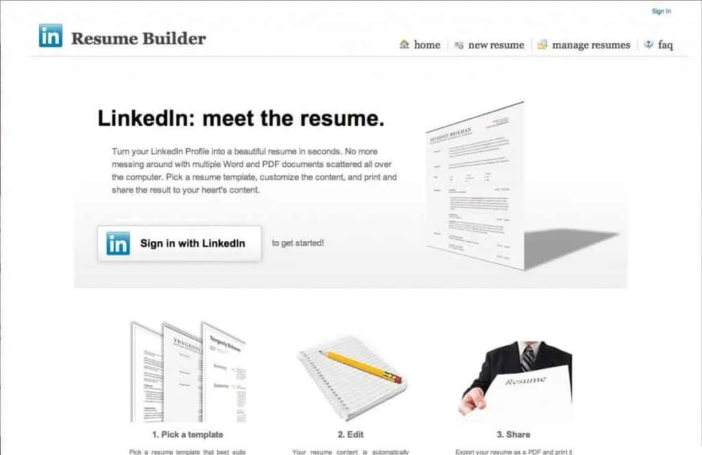 LinkedIn Resume Builder
