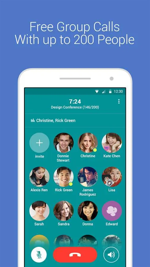 Line App 200 people group chat
