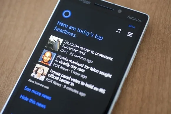 Cortana-news headlines