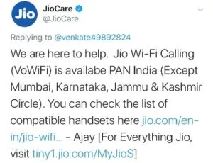 Jio Wi-Fi Calling