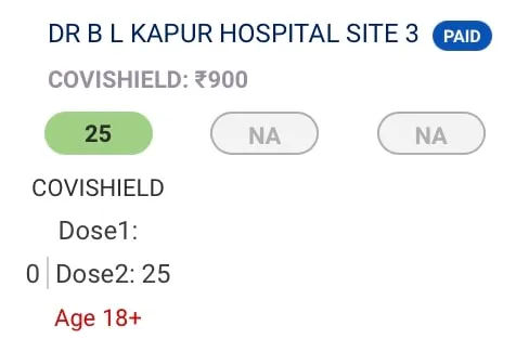 CoWIN App Shows 2nd Dose for 18+