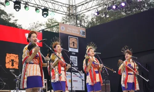 The Tetseo Sisters from Nagaland performing traditional folk songs at KGAF