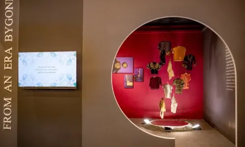 'From An Era Bygone', by Neotia Arts Trust, is a celebration of India's rich heritage of traditional crafts, focusing on textiles and heirlooms