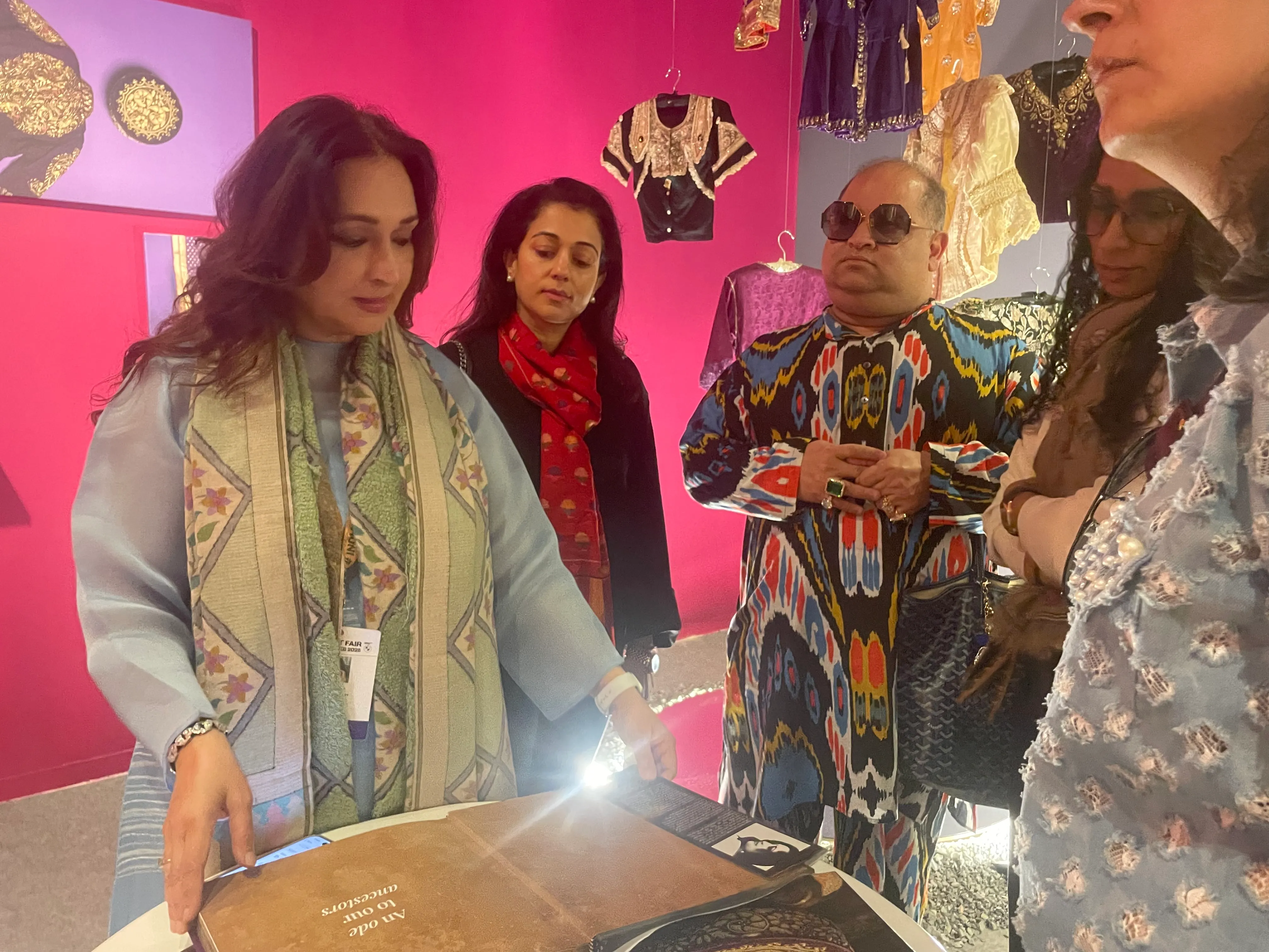 Madhu Neotia at the India Art Fair booth