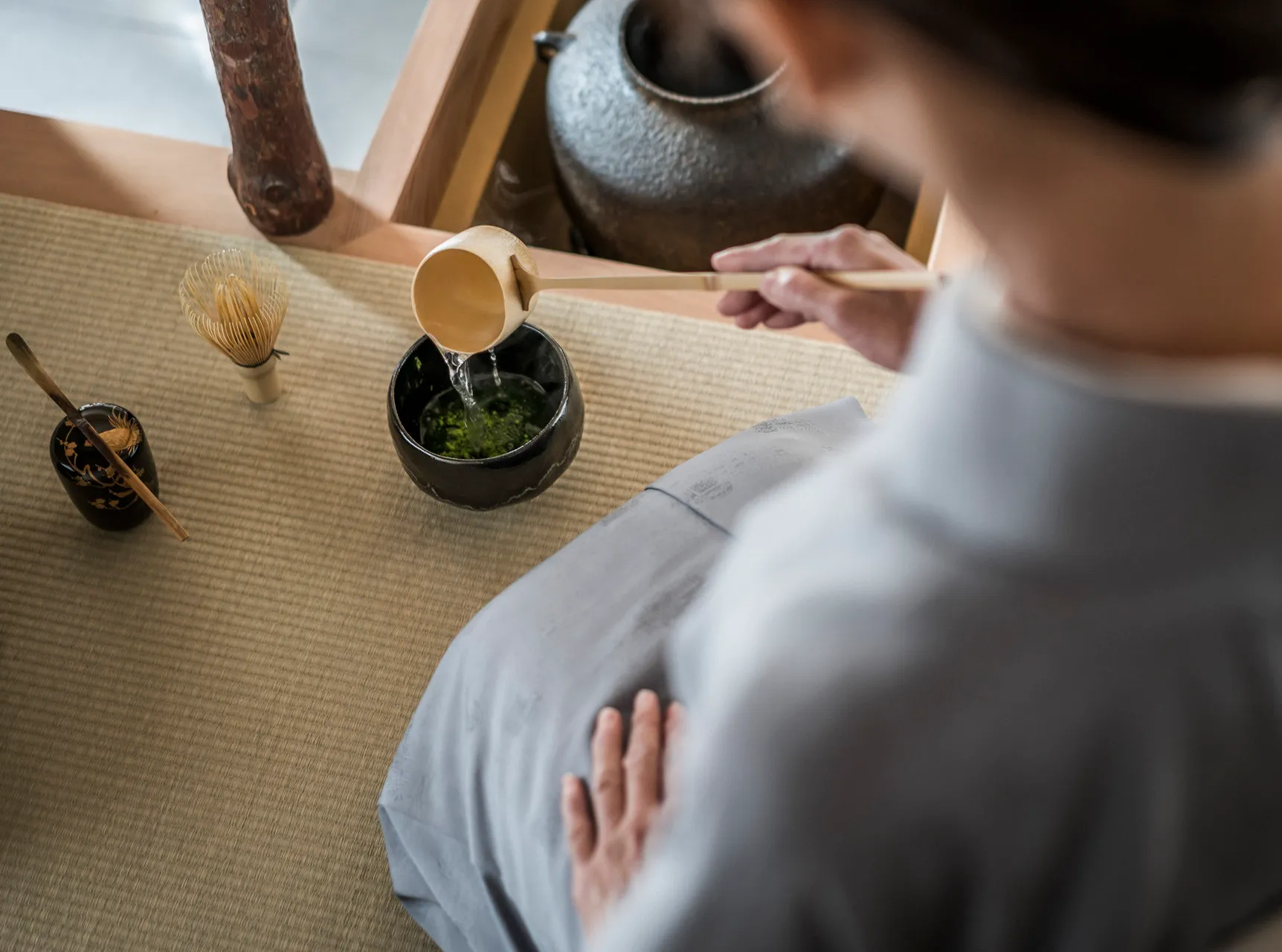 Traditional tea ceremony at Shakusu