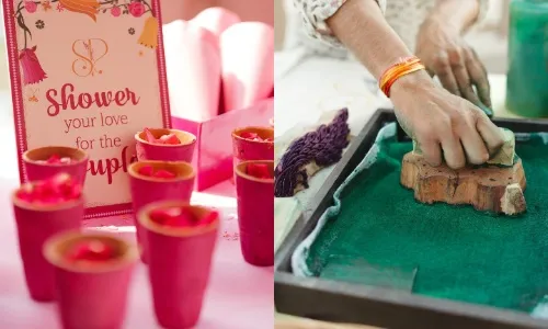 Personalised flower shower stations and tote bag making