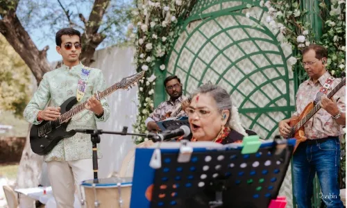 Aditya with his grand-aunt, Usha Uthup 