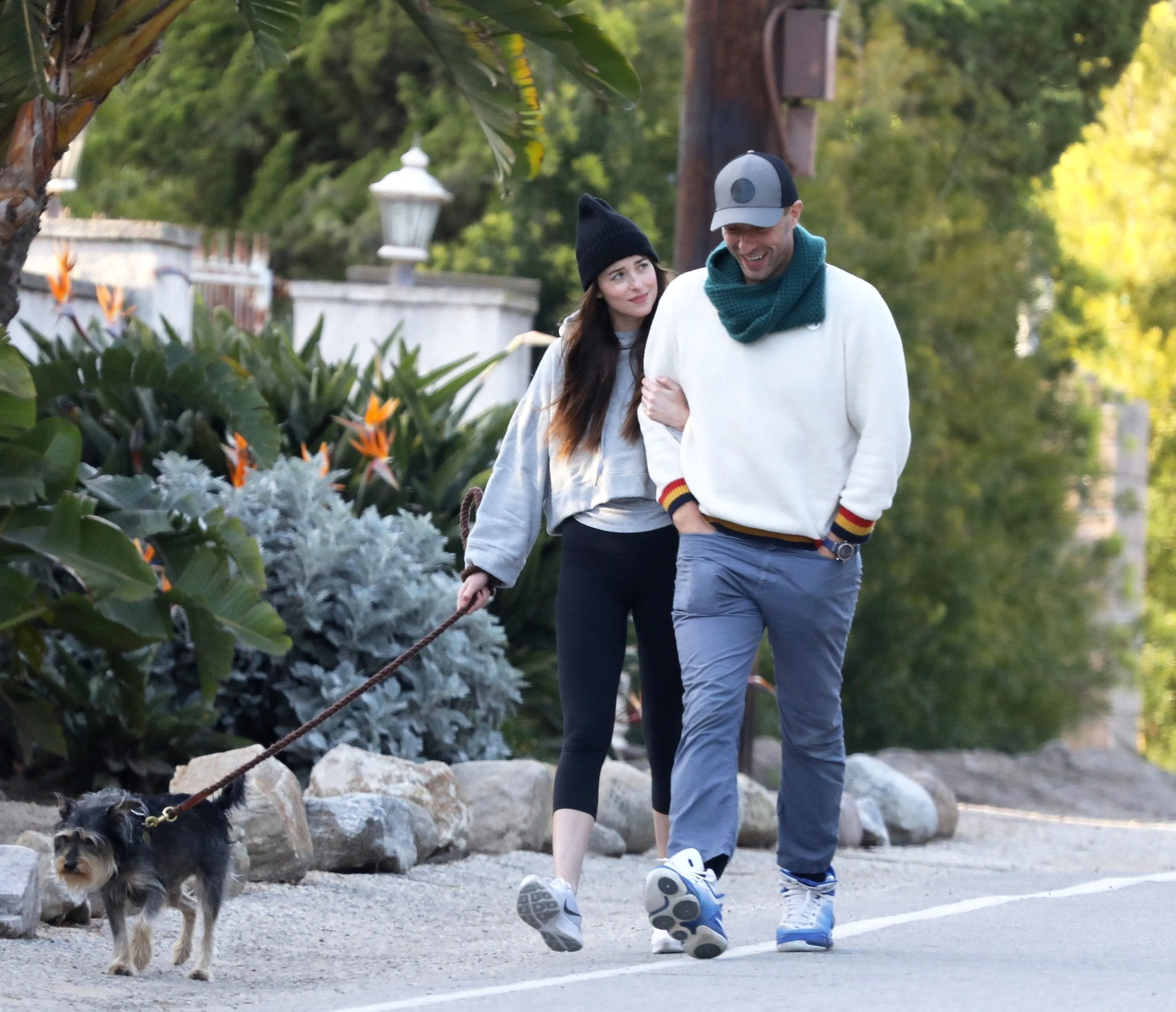 Dakota Johnson and Chris Martin Show Rare PDA on Quarantine Walk