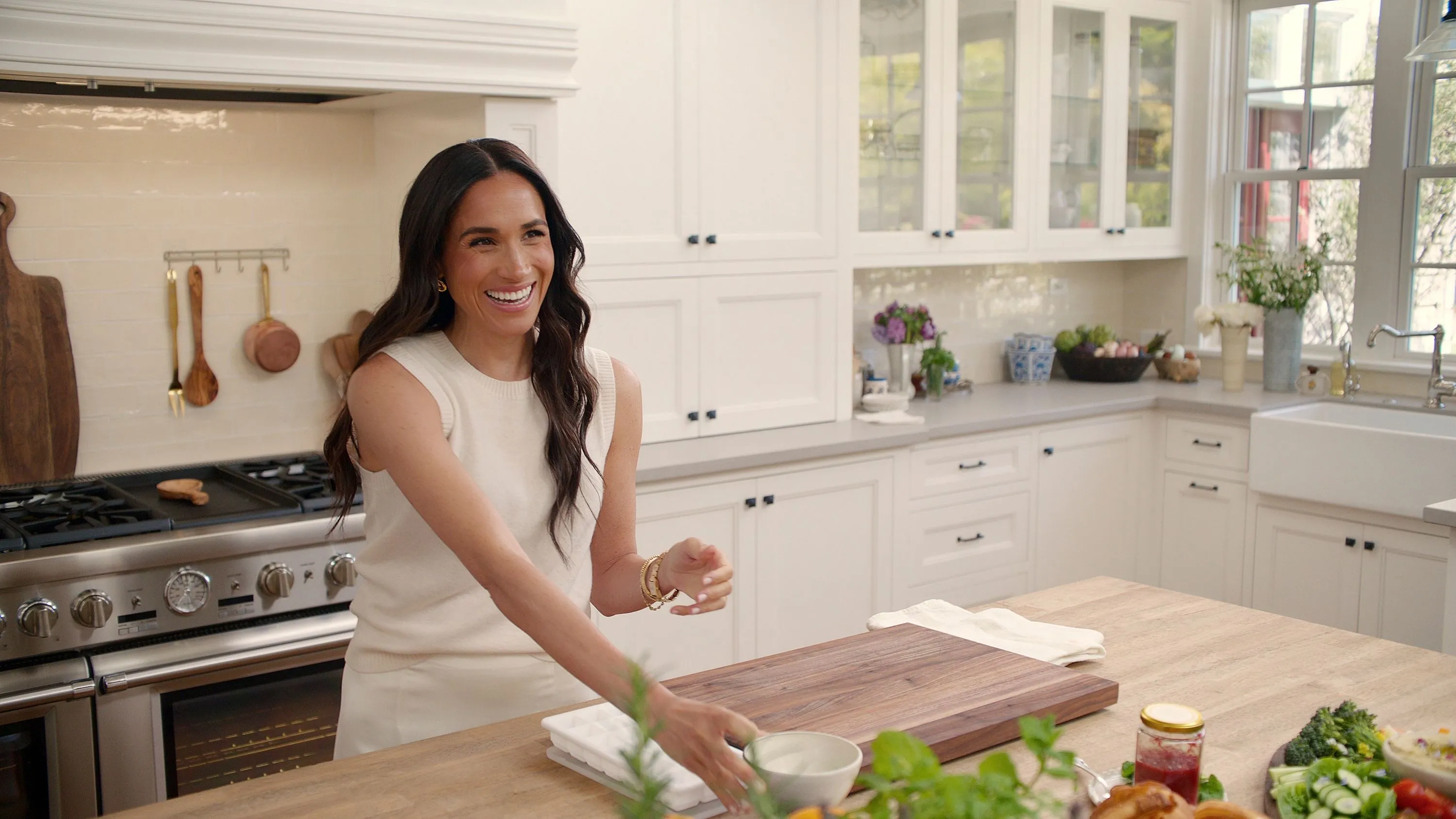 with love, meghan. meghan, duchess of sussex in episode 105 of with love, meghan. cr. courtesy of netflix © 2024