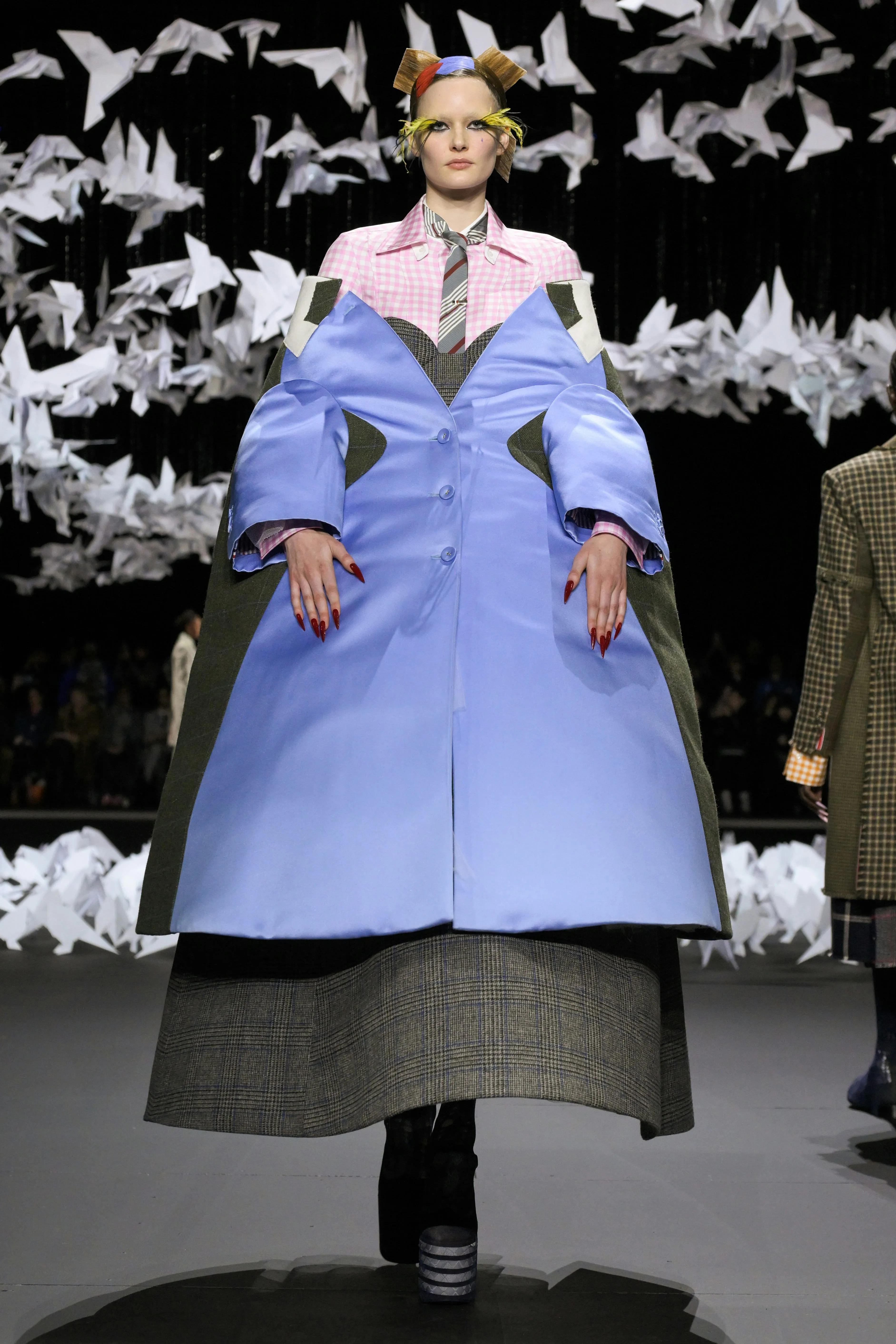Model on the runway at the Thom Browne Fall RTW 2025 fashion show as part of New York Fashion Week h...