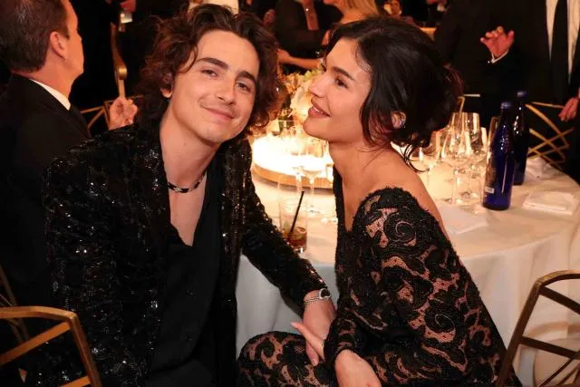 Timothée Chalamet and Kylie Jenner at 2024 Golden Globes