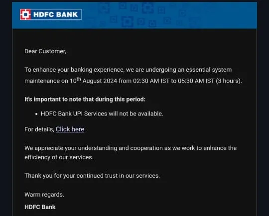HDFC Bank Downtime