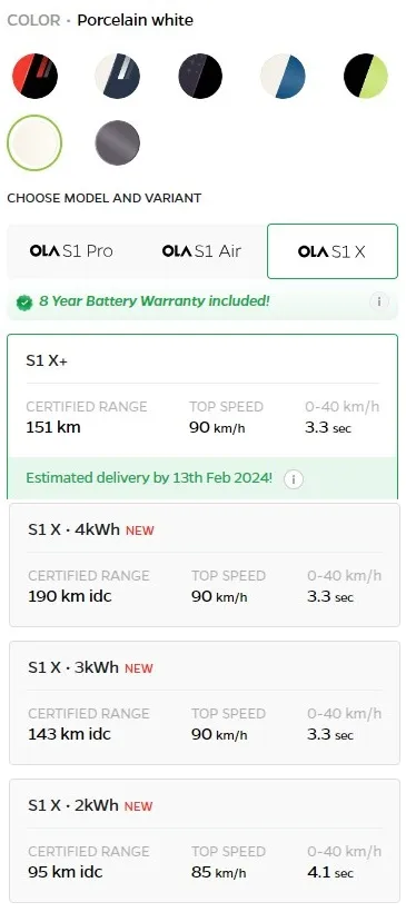 Ola Electric new variant 1