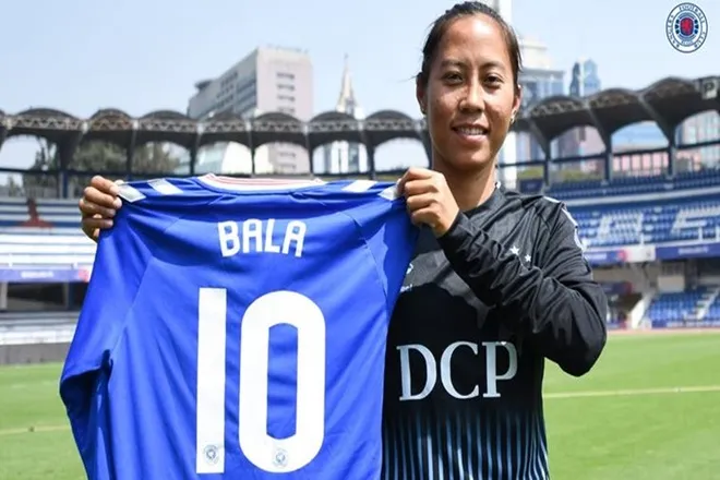 first in indian fotball women football player bala devi saigned for scottish football club rangers FC 