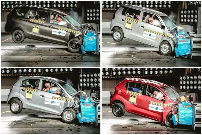 Maruti WagonR, Hyundai Santro score only 2-star in crash test, datsun redigo achieves only 1, maruti ertiga gets 3 star rating, Global NCAP