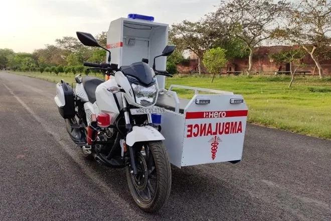 Hero motocorp developed motorcycle ambulance for COVID19 patient, hero will donate 60 first-responder mobile ambulances to the authorities