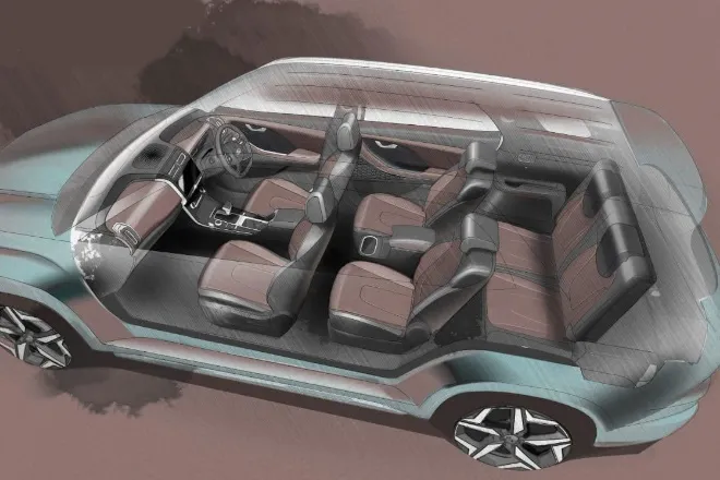 First images of Hyundai Alcazar interior and exterior revealed via official sketches check features here
