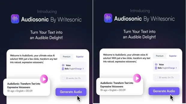 Writesonic's Audiosonic