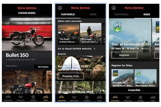 now you can book royal enfield bike through mobile app, royal enfield mobile app