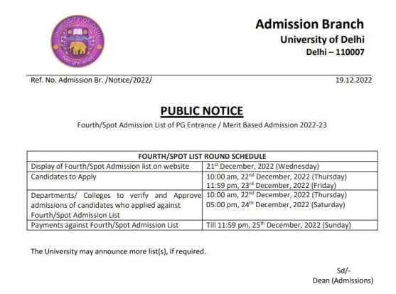 DU PG Admission
