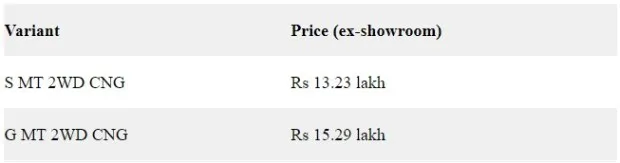 Toyota CNG SUV price