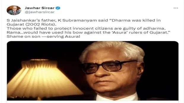 Jawhar Sircar attacks S Jaishankar