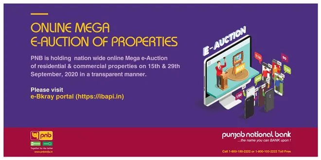 PNB is holding nationwide Online Mega e-Auction of residential/commercial properties