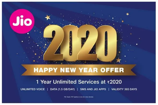 Reliance Jio announces 2020 Happy New Offer free offers for one year
