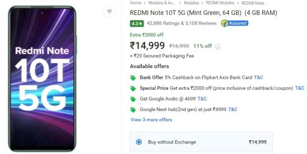 Redmi Note 10T 5G