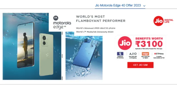 Jio Motorola Edge 40 Offer 2023