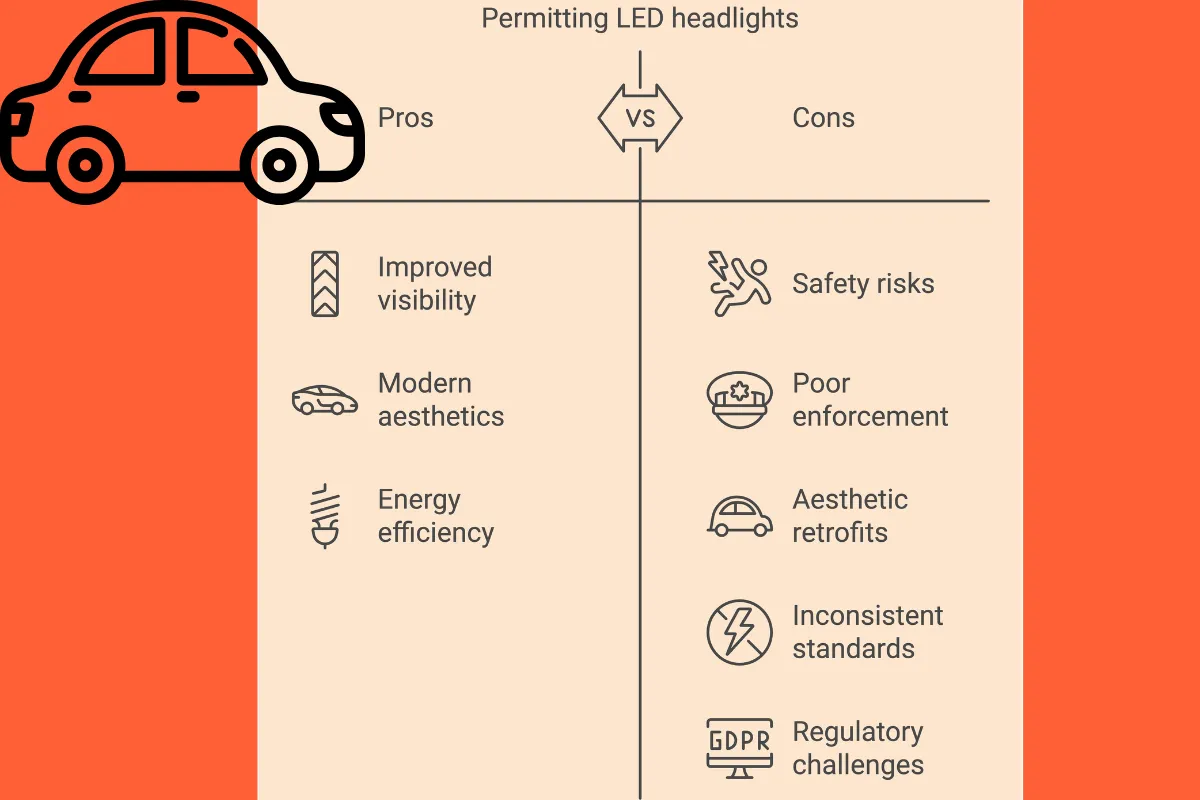 India permits LED headlights under set conditions, but aftermarket installations often ignore safety regulations