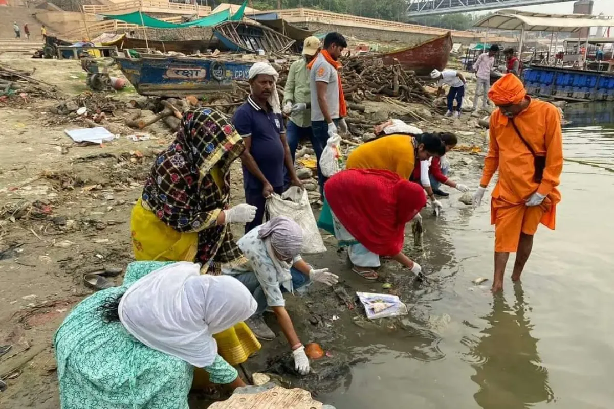 Plastic free ghats Varanasi.