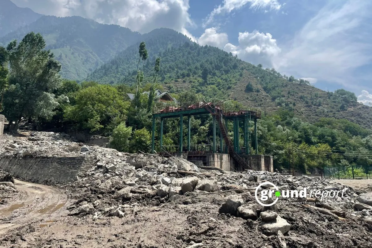 Destroyed infrastructure in Kawacherwan village, showing the extent of the damage caused by the cloudburst and subsequent landslides