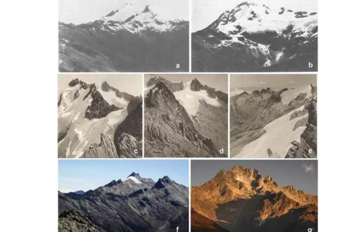 The change of the different glaciers over the years 