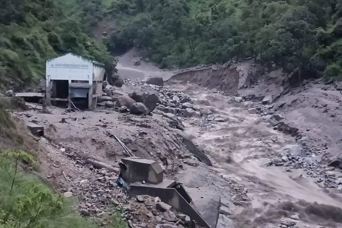 A dam collapse in Malana has caused severe flooding, leading authorities and locals to urge residents to avoid the river and surrounding areas