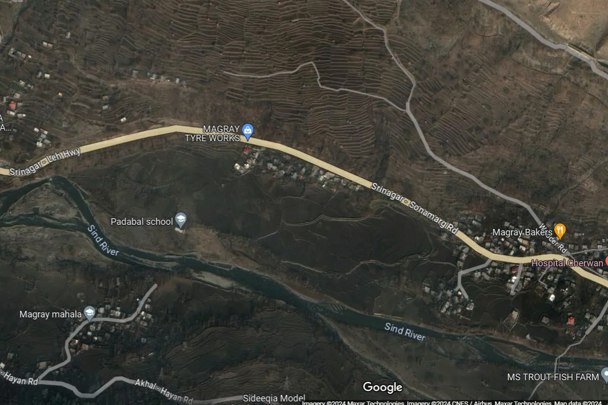 Map of Padabal Village: This map highlights the area affected by the recent landslide