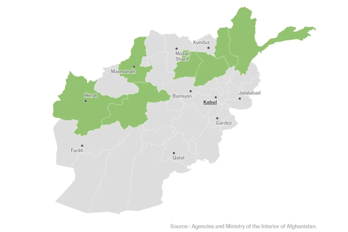 Provinces affected by floods