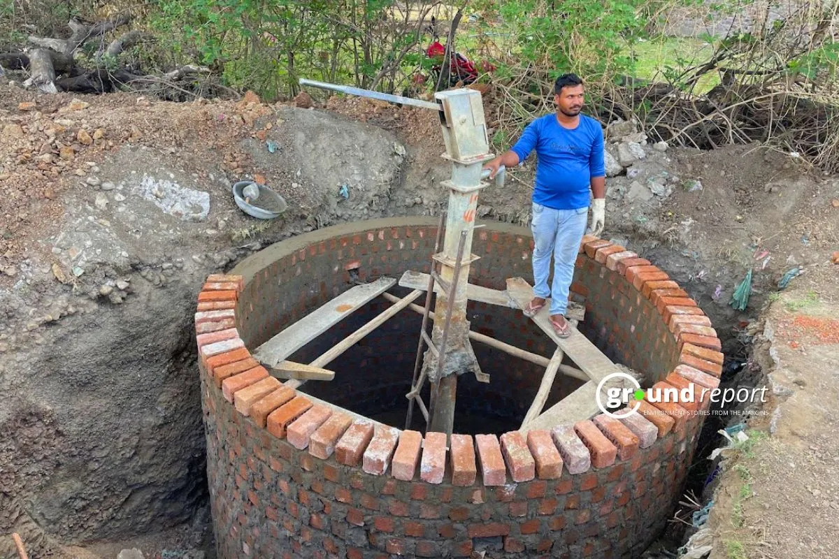 rainwater harvesting shafts in Khadi Haat